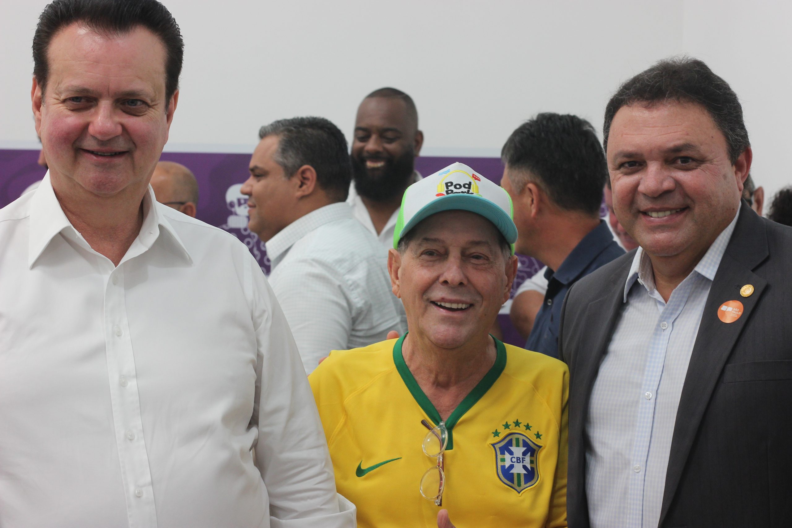 Gilberto kassab, empresário Carlos Pimenta e deputado estadual Marcos Damasio
