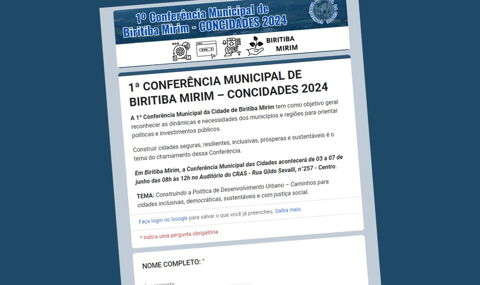 1ª Conferência de Biritiba Mirim – Convite para o 2º Dia