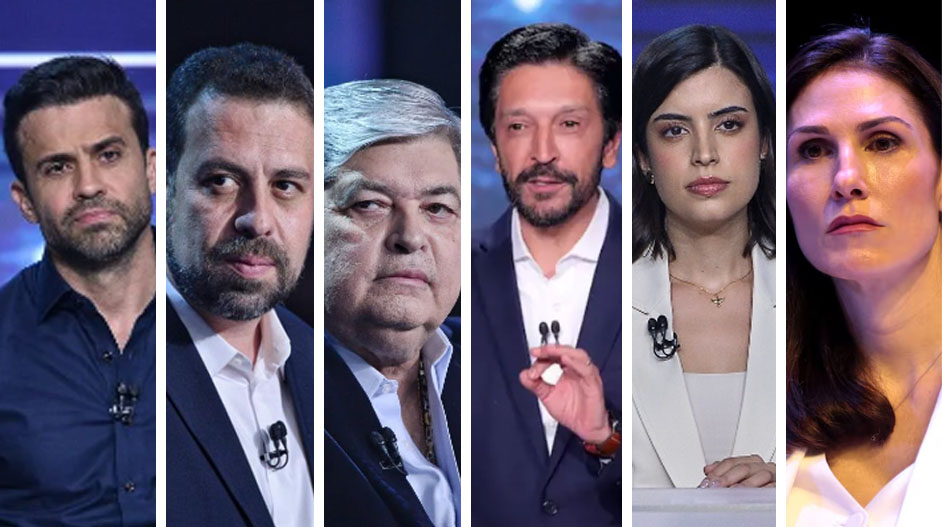 Debate para Prefeitura de São Paulo tem baixas com ausências de Nunes, Boulos e Datena. Foto: Reprodução