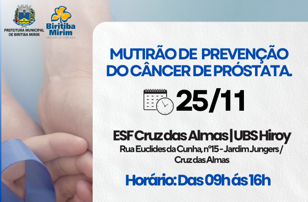 Biritiba Mirim - Biritiba Mirim promove mutirão de saúde em novembro azul para prevenção do câncer de próstata. Foto: Reprodução