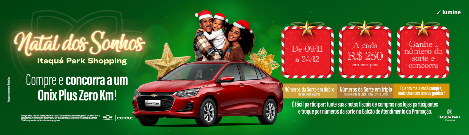 Natal do Itaquá Park Shopping tem Sorteio de Carro Zero. Foto: Divulgação