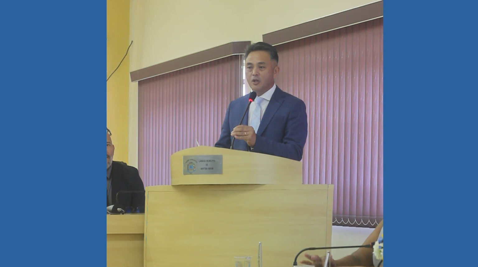 Toshi Omura destaca trajetória de vida e compromisso com Biritiba Mirim em discurso de posse como vice-prefeito. Foto: Diarioesp.com.br