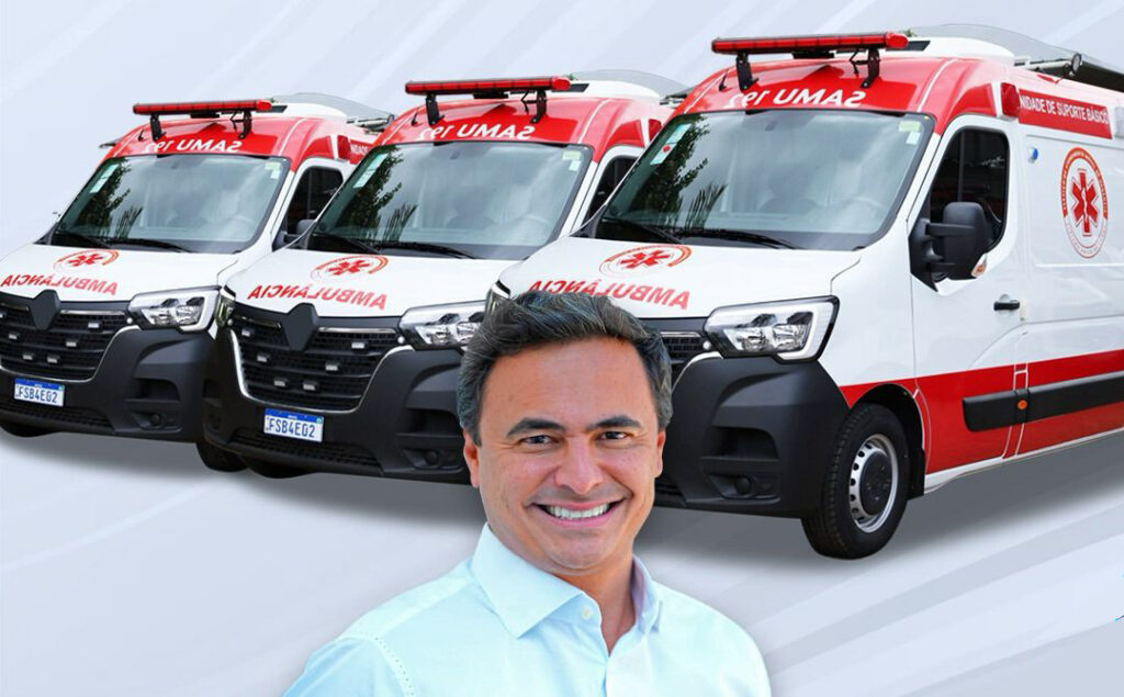 Nova ambulância do SAMU (UTI Móvel) chega a Biritiba Mirim por intermédio de Reinaldo Junior e deputado Maurício Neves. Foto: reprodução