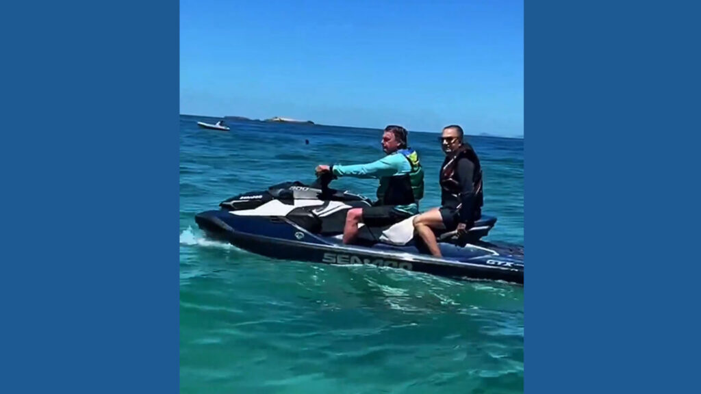 Silas Malafaia e Bolsonaro curtem passeio de jetski em Angra dos Reis. Foto: Reprodução