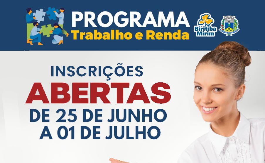 Programa Trabalho e Renda está com inscrições abertas em Biritiba Mirim. Foto: Reprodução