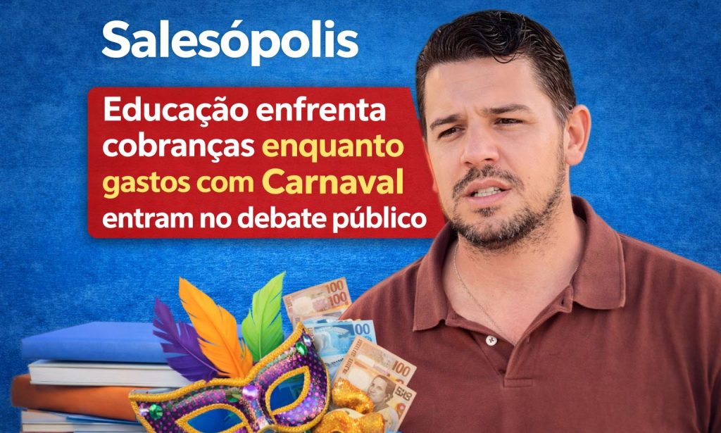 Educação enfrenta cobranças enquanto gastos com Carnaval entram no debate público em Salesópolis. Foto: Reprodução
