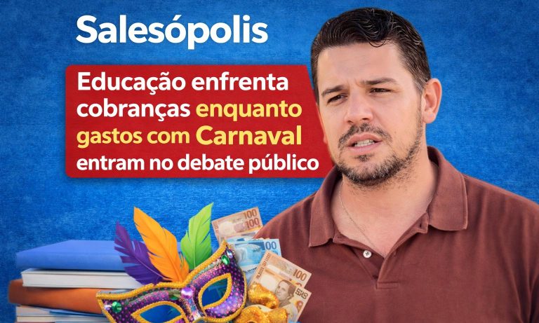 Educação enfrenta cobranças enquanto gastos com Carnaval entram no debate público em Salesópolis. Foto: Reprodução